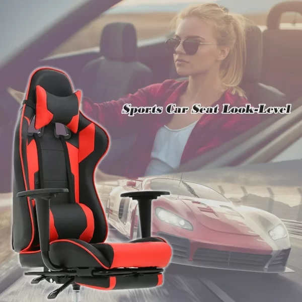 Ghế gaming chuẩn game thủ hàng xuất khẩu AMA-MA007 bọc da cao cấp chịu tải lớn 150kg và ngả lưng thư giãn có chân gác nằm