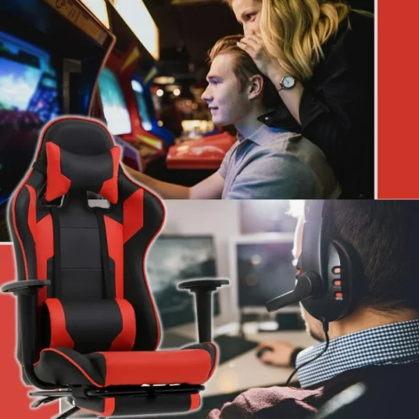 Ghế gaming chuẩn game thủ hàng xuất khẩu AMA-MA007 bọc da cao cấp chịu tải lớn 150kg và ngả lưng thư giãn có chân gác nằm