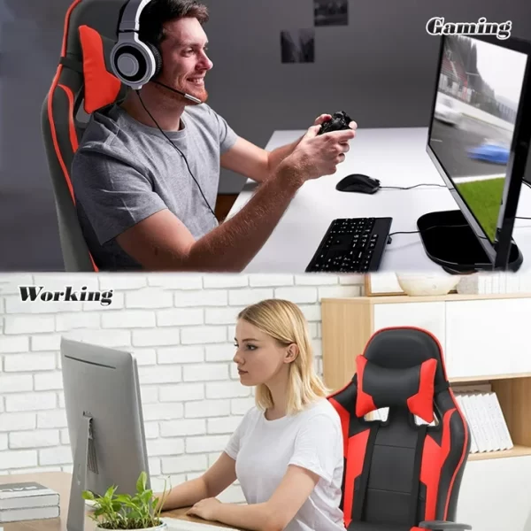 Ghế gaming chuẩn game thủ hàng xuất khẩu AMA-MA007 bọc da cao cấp chịu tải lớn 150kg và ngả lưng thư giãn có chân gác nằm