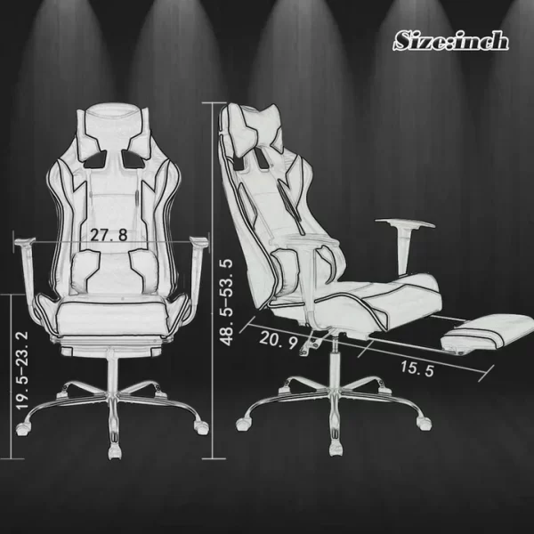 Ghế gaming chuẩn game thủ hàng xuất khẩu AMA-MA007 bọc da cao cấp chịu tải lớn 150kg và ngả lưng thư giãn có chân gác nằm