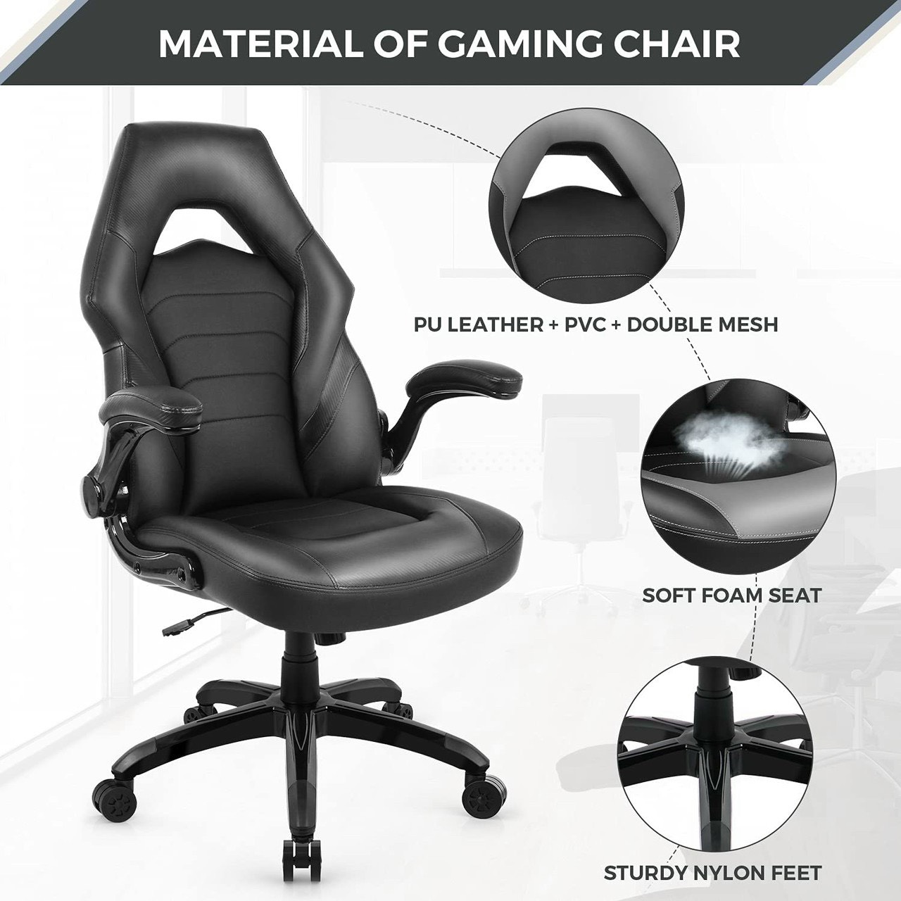 AMA-7537 Ghế gaming siêu chịu tải bọc da dành cho người nặng cân 150kg thoải mái hàng nhập khẩu với nhiều màu sắc đa dạng phù hợp nhiều không gian đến từ AMA FURNITURE