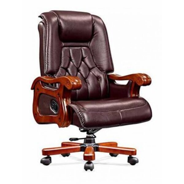 ghế giám đốc bọc da ốp gỗ AMA-G418