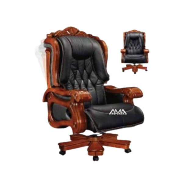 ghế giám đốc bọc da ốp gỗ AMA-G422