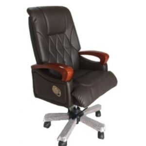 ghế giám đốc bọc da ốp gỗ AMA-G432