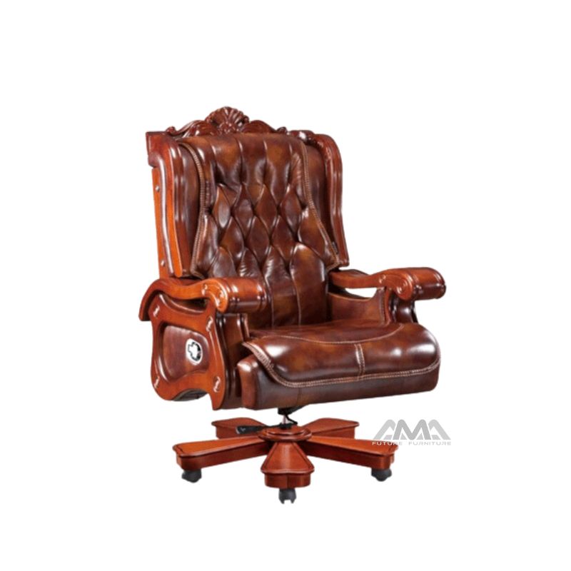 ghế giám đốc bọc da ốp gỗ AMA-A109-L2