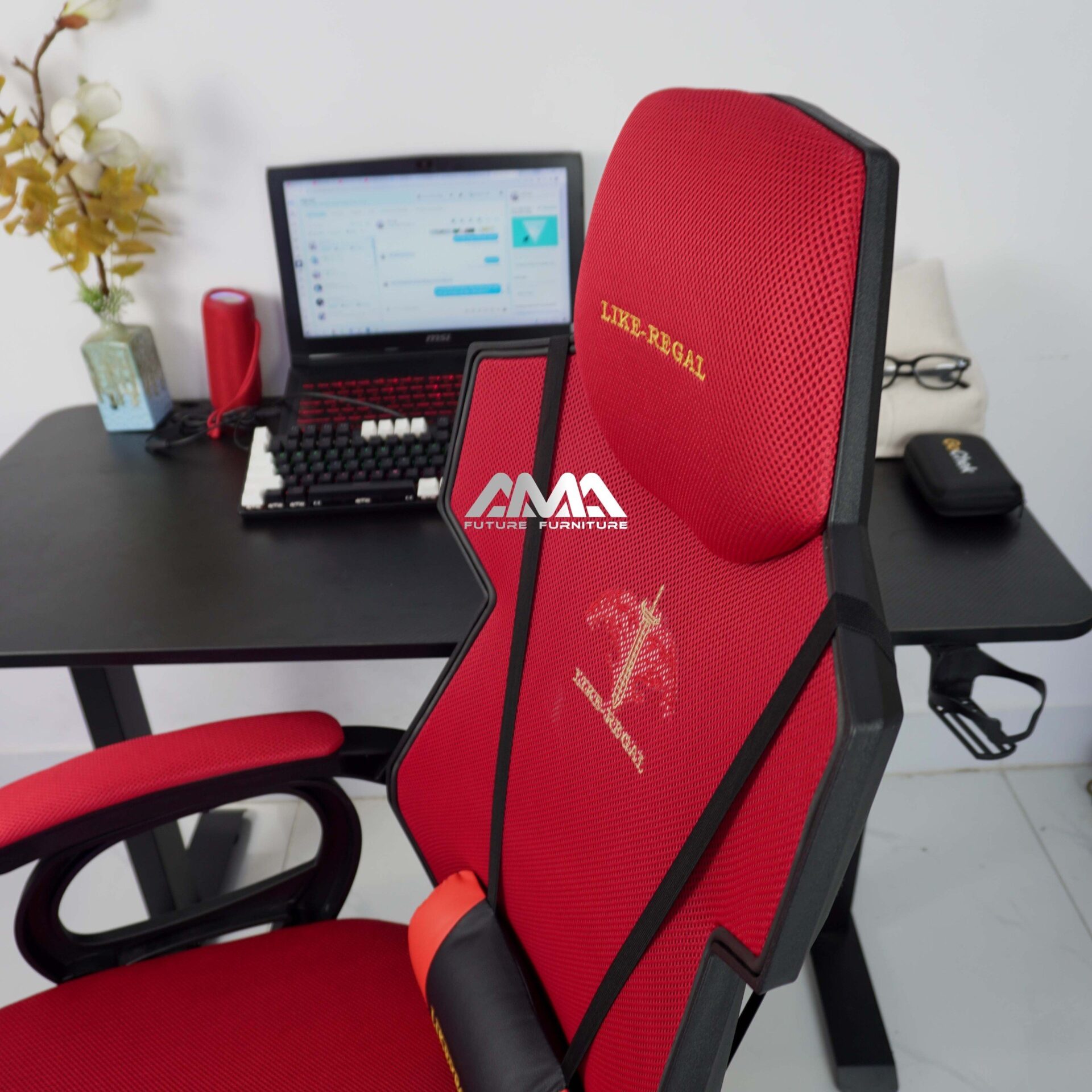 z4636107280007_2db9bcd60509825a8facee69e643881a Ghế gaming công thái hoc ngả lưng thư giãn có gối rung massage màu sắc đa dạng và đẹp mắt phù hợp không gian làm việc và bàn gaming với chất liệu lưới thoáng mát đến từ AMA FURNITURE