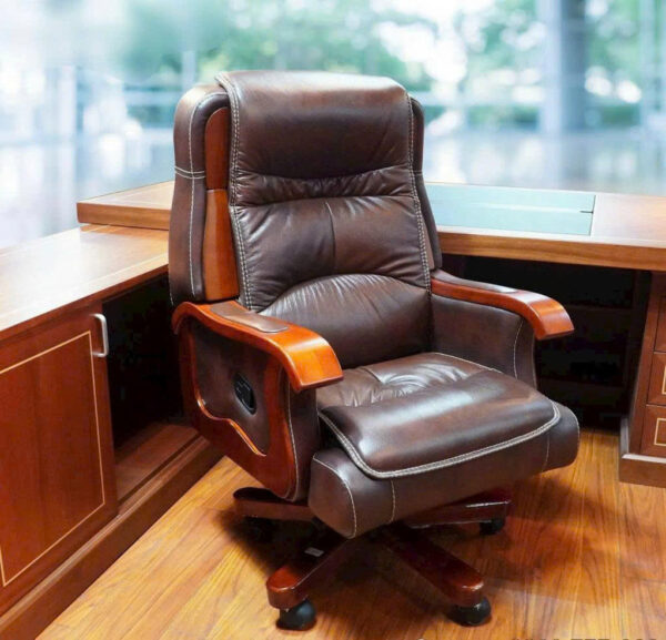 Ghế giám đốc bọc Da thật cao cấp tay gỗ hàng nhập khẩu đến từ AMA Furniture