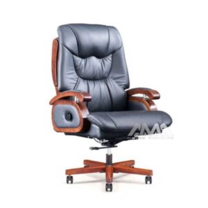 ghế giám đốc bọc da ốp gỗ AMA-8186B