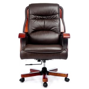 ghế giám đốc bọc da ốp gỗ AMA-8194B