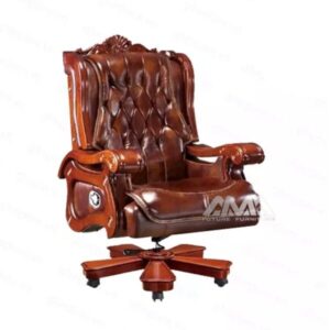 ghế giám đốc bọc da ốp gỗ AMA-A001
