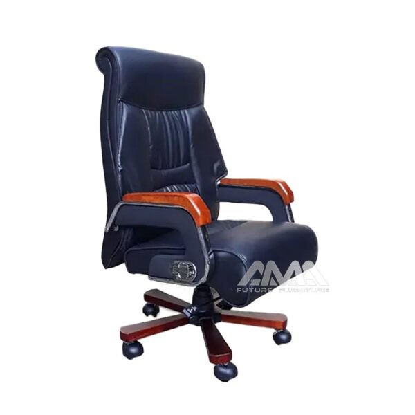 ghế giám đốc bọc da ốp gỗ AMA-RC10302