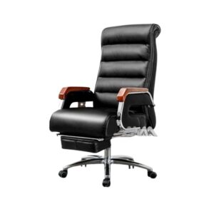 ghế giám đốc bọc da ốp gỗ chân gác AMA-RC10304