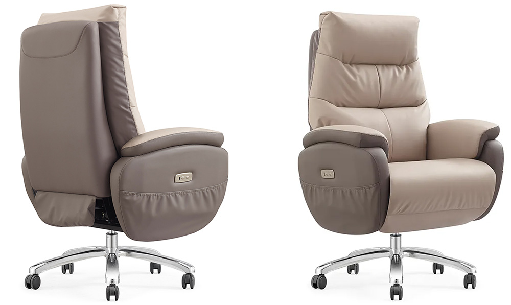 6813.1 Ghế làm việc thư giãn ngả lưng tự động với nút bấm và có cục rung massage phần dựa lưng giúp thư giãn thoải mái với thiết kế sang trọng khung gỗ Plywood đẳng cấp mang đến không gian làm việc đúng chất AMA FURNITURE