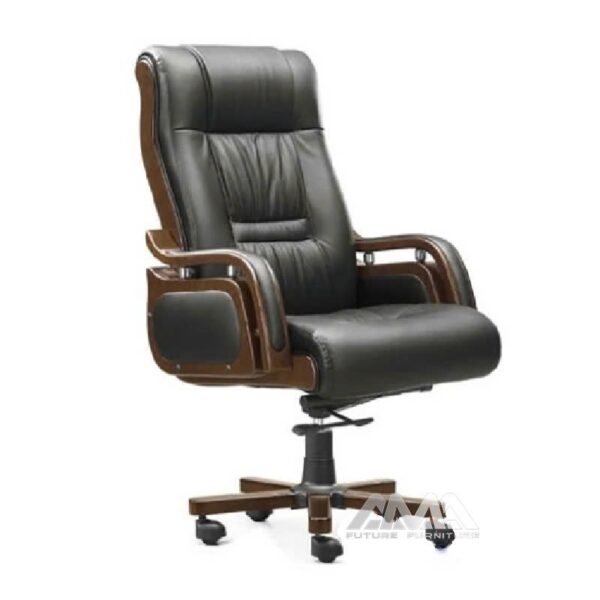 ghế giám đốc bọc da ốp gỗ AMA-ST-A03