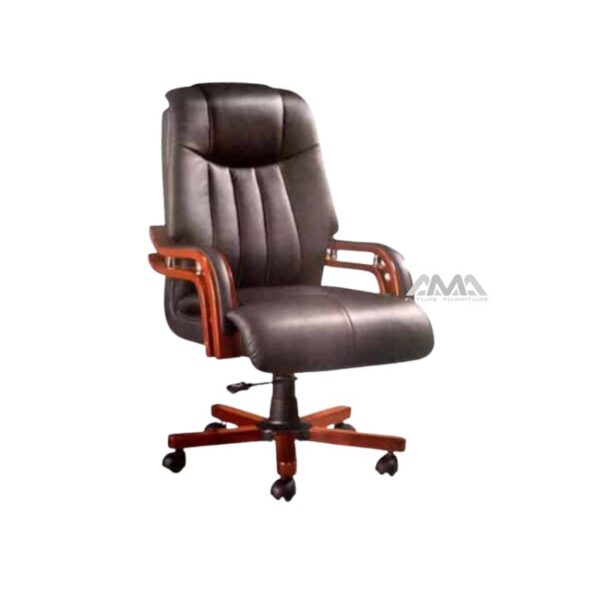 ghế giám đốc bọc da ốp gỗ AMA-ST-A05