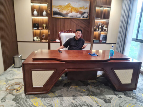 Ghế chủ tịch gỗ bọc da cao cấp AMA FURNITURE gỗ tự nhiên và da thật đẳng cấp