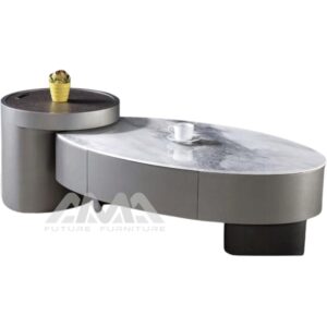 Bàn Trà Mặt Kính 3D Vân Đá