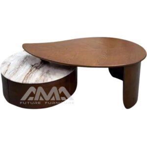 Bàn Trà Mặt Kính 3D Vân Đá