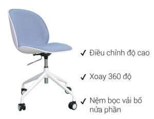 Ghế làm việc ghế xoay ghế văn phòng ghế bọc da ghế làm việc bọc lưới có nhiều màu sắc tính năng thư giãn ngả lưng, công thái học, hỗ trợ cột sống và giúp người dùng ngồi thoải mái suốt thời gian làm việc.AMA Furniture phân phối các sản phẩm nội thất văn phòng, nội thất gia đình, nội thất không gian giải trí trên toàn quốc.Hotline : 0969919449 - 0936680717 - 0906963408